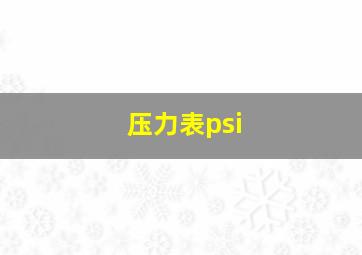 压力表psi