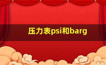 压力表psi和barg