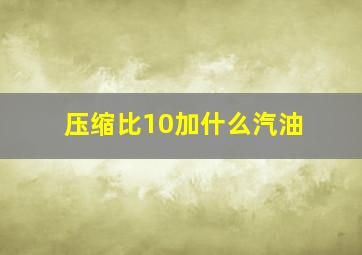 压缩比10加什么汽油