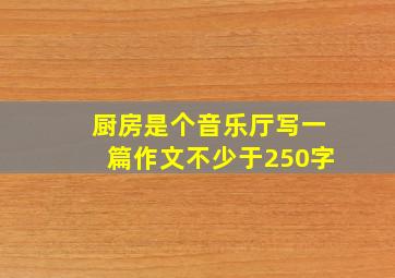 厨房是个音乐厅写一篇作文不少于250字