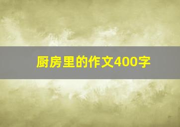 厨房里的作文400字