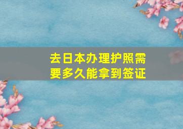 去日本办理护照需要多久能拿到签证