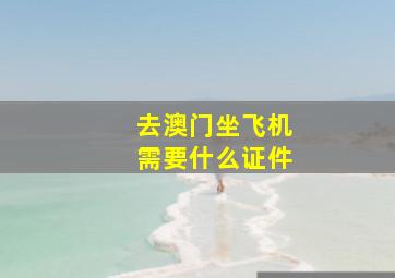 去澳门坐飞机需要什么证件