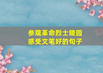 参观革命烈士陵园感受文笔好的句子