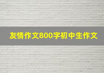 友情作文800字初中生作文