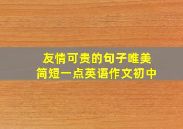 友情可贵的句子唯美简短一点英语作文初中