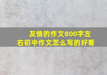 友情的作文800字左右初中作文怎么写的好看