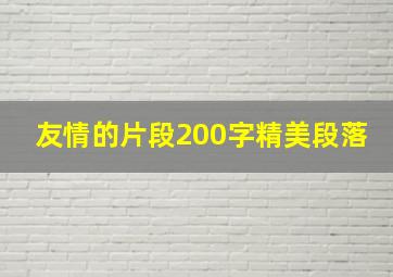 友情的片段200字精美段落