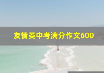 友情类中考满分作文600