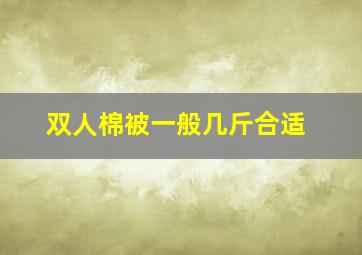 双人棉被一般几斤合适