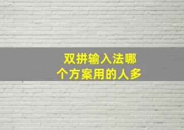 双拼输入法哪个方案用的人多