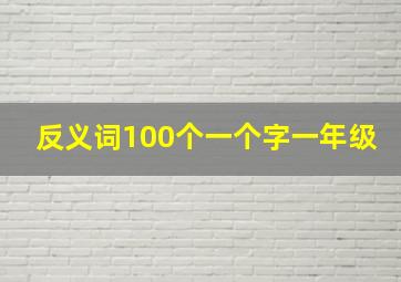 反义词100个一个字一年级