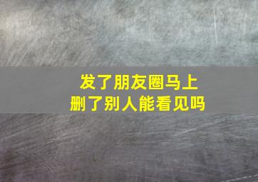 发了朋友圈马上删了别人能看见吗