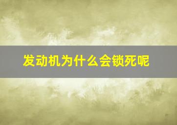 发动机为什么会锁死呢