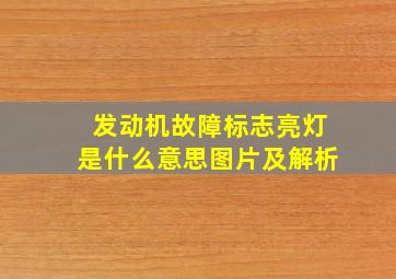 发动机故障标志亮灯是什么意思图片及解析