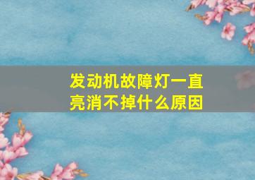 发动机故障灯一直亮消不掉什么原因