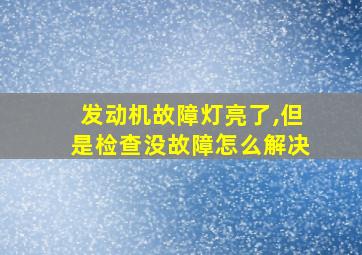 发动机故障灯亮了,但是检查没故障怎么解决