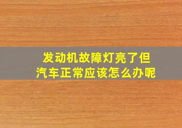 发动机故障灯亮了但汽车正常应该怎么办呢