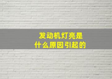 发动机灯亮是什么原因引起的