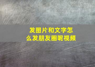 发图片和文字怎么发朋友圈呢视频