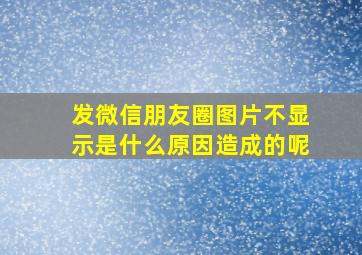 发微信朋友圈图片不显示是什么原因造成的呢