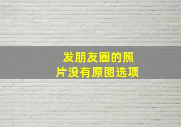 发朋友圈的照片没有原图选项