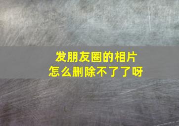 发朋友圈的相片怎么删除不了了呀