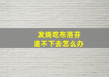 发烧吃布洛芬退不下去怎么办