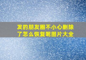 发的朋友圈不小心删除了怎么恢复呢图片大全