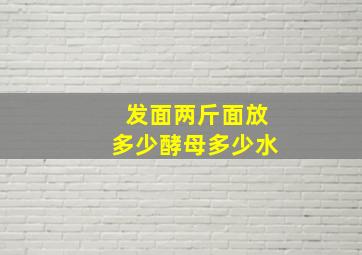 发面两斤面放多少酵母多少水