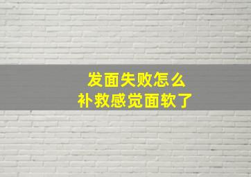 发面失败怎么补救感觉面软了