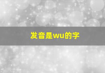 发音是wu的字