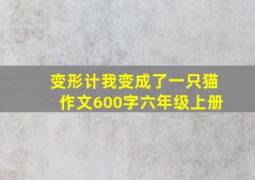 变形计我变成了一只猫作文600字六年级上册