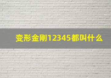 变形金刚12345都叫什么