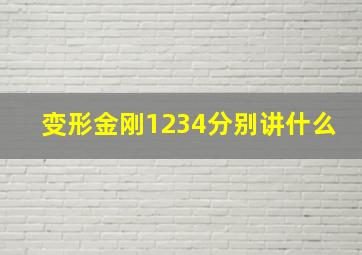 变形金刚1234分别讲什么