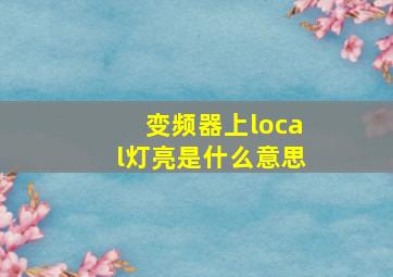 变频器上local灯亮是什么意思