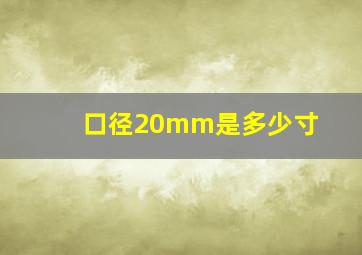 口径20mm是多少寸