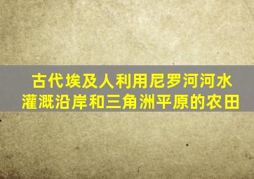 古代埃及人利用尼罗河河水灌溉沿岸和三角洲平原的农田