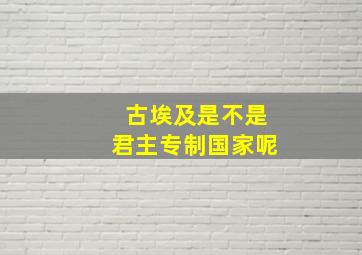 古埃及是不是君主专制国家呢