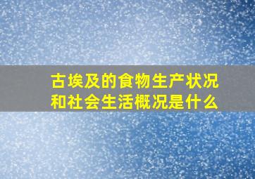 古埃及的食物生产状况和社会生活概况是什么