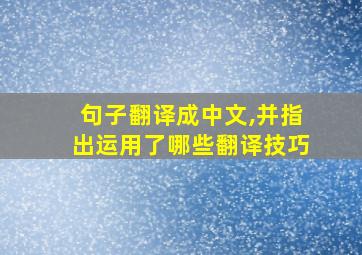 句子翻译成中文,并指出运用了哪些翻译技巧