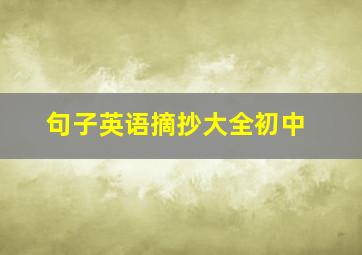 句子英语摘抄大全初中