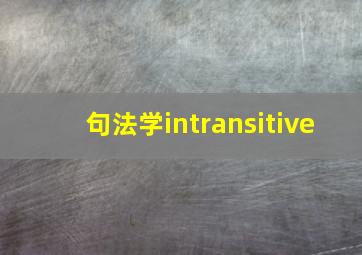 句法学intransitive