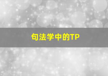 句法学中的TP