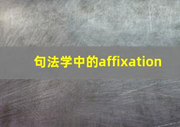 句法学中的affixation