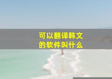 可以翻译韩文的软件叫什么