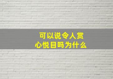 可以说令人赏心悦目吗为什么