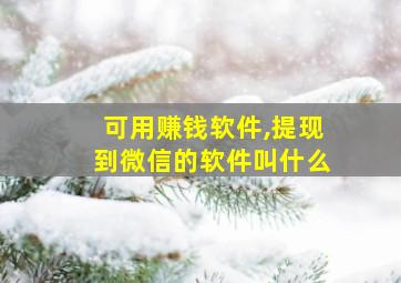 可用赚钱软件,提现到微信的软件叫什么