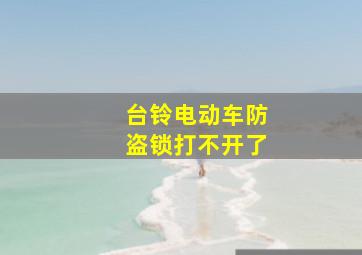 台铃电动车防盗锁打不开了