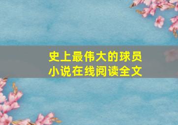 史上最伟大的球员小说在线阅读全文